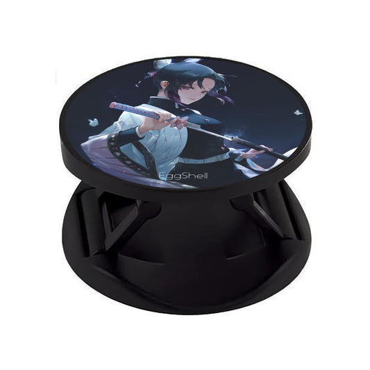 Eggshell Premium Super Matte Phone Grip & Stand | Expandable Mobile Back Holder for Smartphones & Tablets | (Insect hashira Shinobu kocho Demon Slayer)