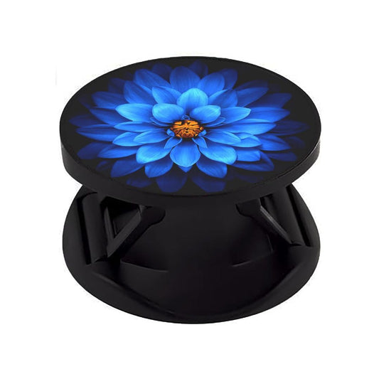 Eggshell Premium Super Matt Finish Effect Mobile Back Holder (Mobile Selfie Finger Grip) with Expanding Stand for All Smartphones & Tablets | (Blue Dahlia)
