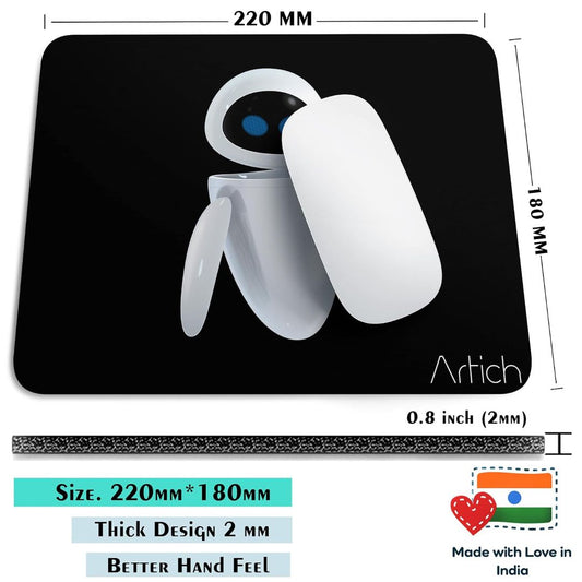 Artich Designer Gaming Mouse Pad for Office Laptop/Computer with Super Soft Non-Slip Rubber Base and Lycra Cloth Surface for Silky Touch Rectangle (Alien Robot)