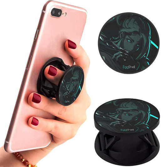Eggshell Premium Super Matte Phone Grip & Stand | Expandable Mobile Back Holder for Smartphones & Tablets | (Jett from Valorent)