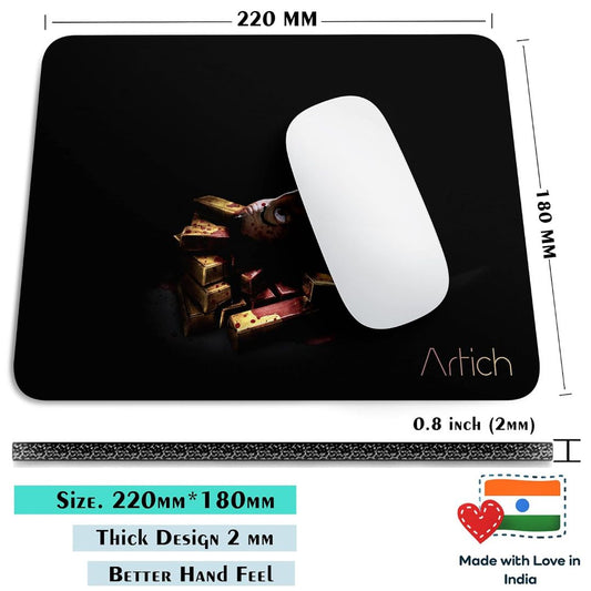 Artich Designer Gaming Mouse Pad for Office Laptop/Computer with Super Soft Non-Slip Rubber Base and Lycra Cloth Surface for Silky Touch Rectangle (Bloodshed Money Heist)