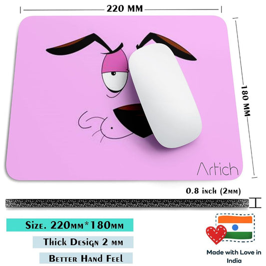Artich Designer Gaming Mouse Pad for Office Laptop/Computer with Super Soft Non-Slip Rubber Base and Lycra Cloth Surface for Silky Touch Rectangle (Courage Face)