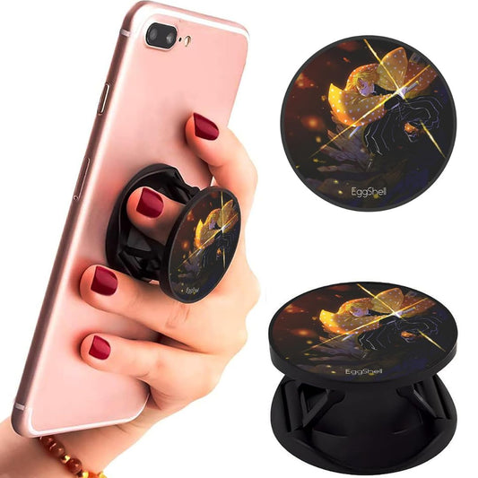 Eggshell Premium Super Matte Phone Grip & Stand | Expandable Mobile Back Holder for Smartphones & Tablets | (Sleeping Zenitsu Attacks Demon Slayer)
