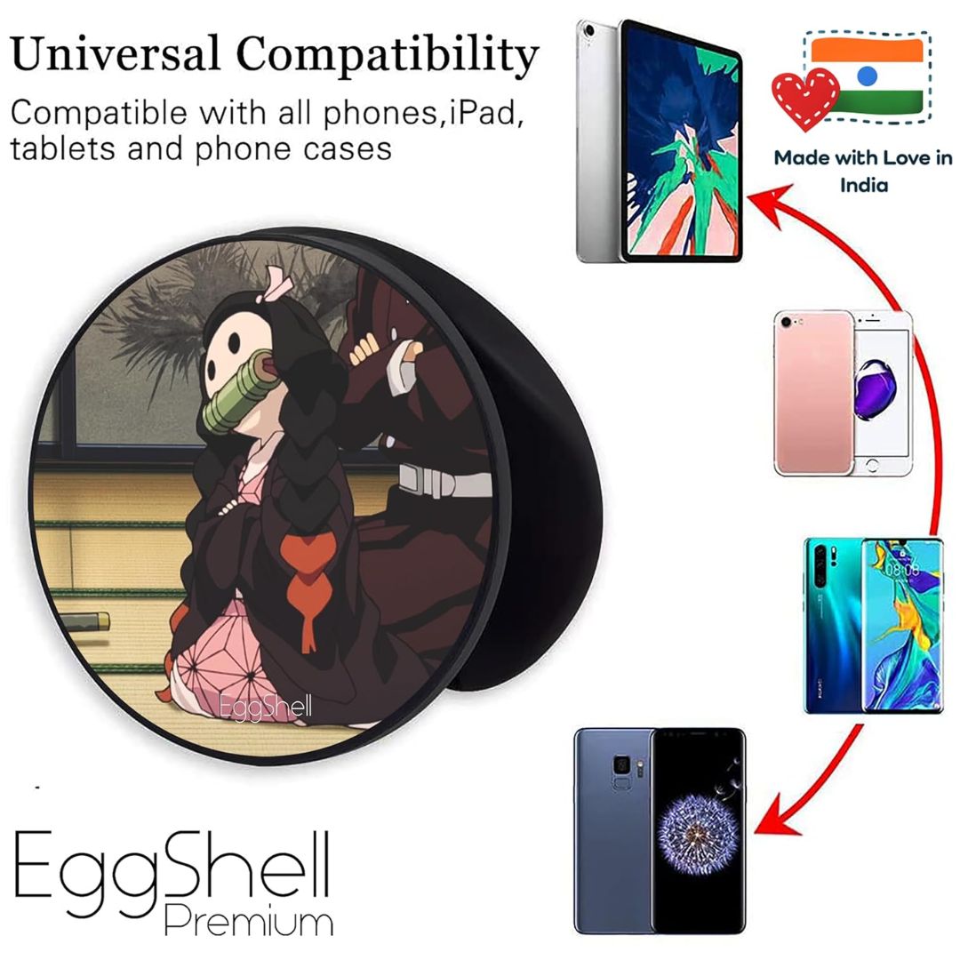 Eggshell Premium Super Matte Phone Grip & Stand | Expandable Mobile Back Holder for Smartphones & Tablets | (Confused Kid Nezuko)