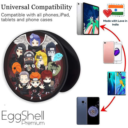 Eggshell Premium Super Matte Phone Grip & Stand | Expandable Mobile Back Holder for Smartphones & Tablets | (Chibi Akatsuki Group)