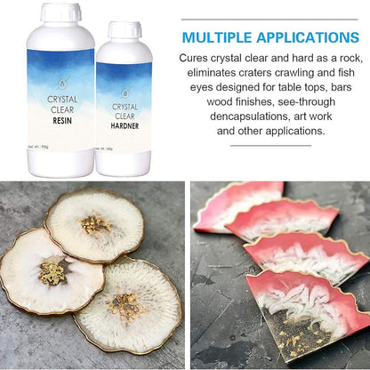 Artich Epoxy Resin Art Kit Crystal Clear Epoxy Resin And Hardener high gloss finish, non-toxic, UV Resistant (300ml)